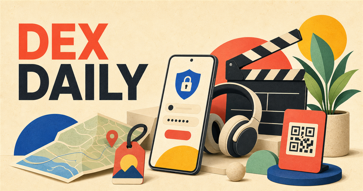 Dex Daily editorial illustration representing technology, products, travel and culture